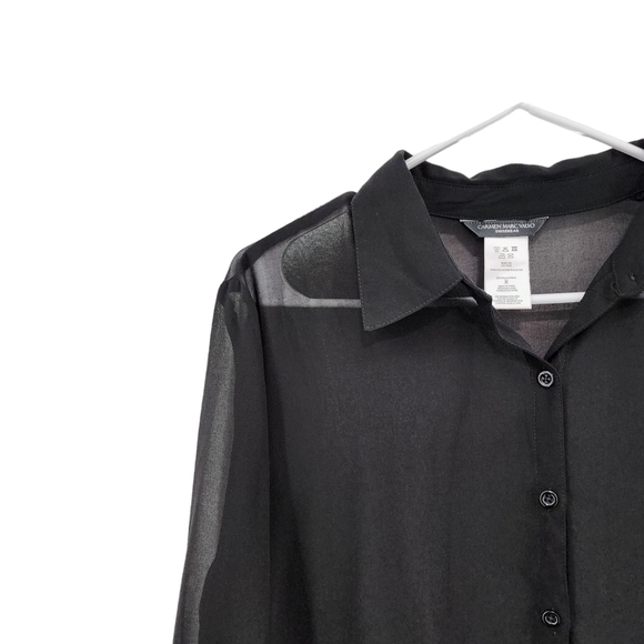 Carmen Marc Valvo Women's Cover-Up Shirt - M - Picture 3 of 7